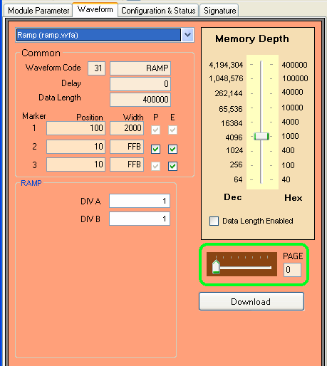 Paging Section in Waveform Window