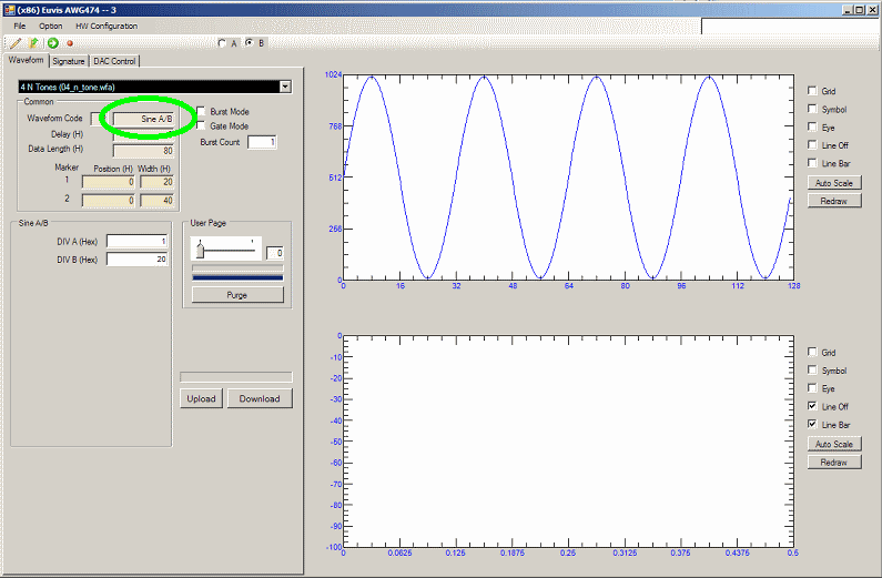 in the waveform tab