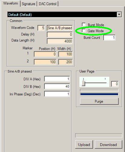 configuration panel