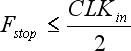 Eq 1: Stop Frequency Limit Equation