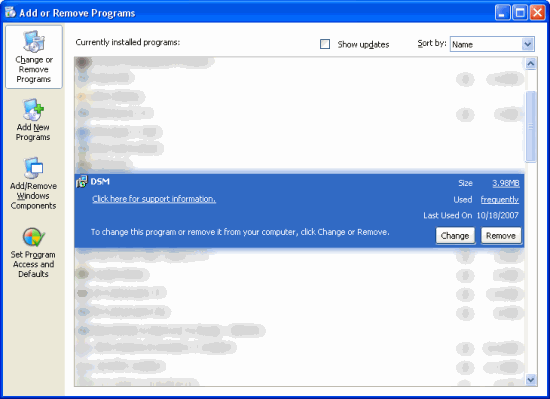 Uninstall DSM