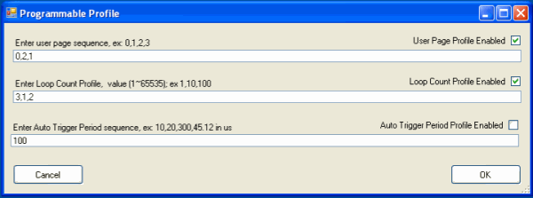 Programmable Profiles Window