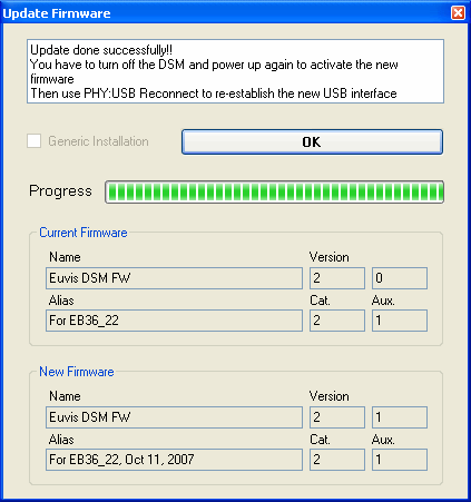 Firmware Update Finished